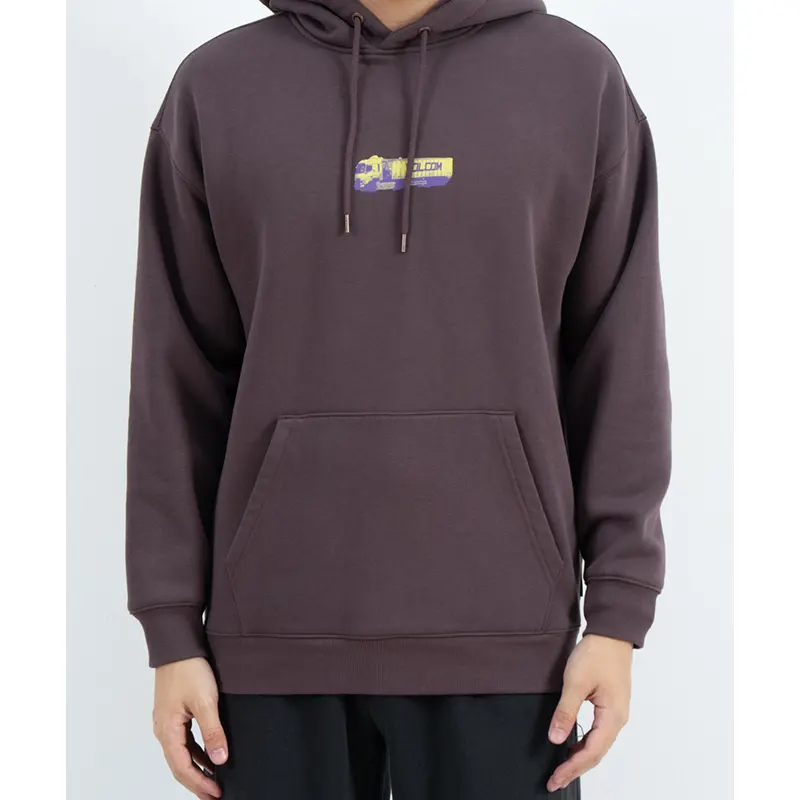 Pullover-Hoodie mit Kängurutasche und mehrfarbiger Truck-Rückengrafik